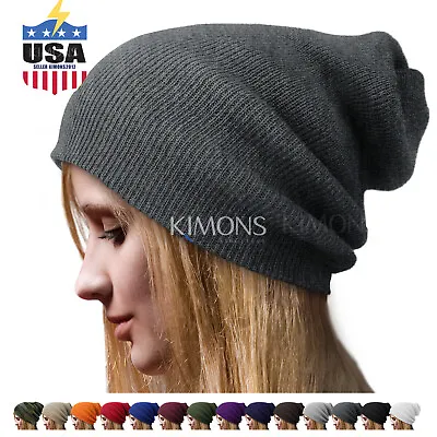 Cuff Plain Baggy Beanie Hat Military Ski Army Cap Camo Slouchy Women Solid CF • $5.99