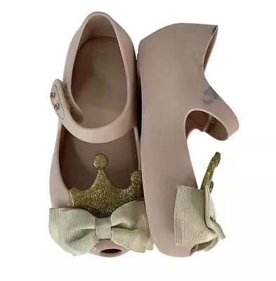 Mini Melissa Ultragirl Princess Bow Me B Pale Pink/gold Size 9  • $29