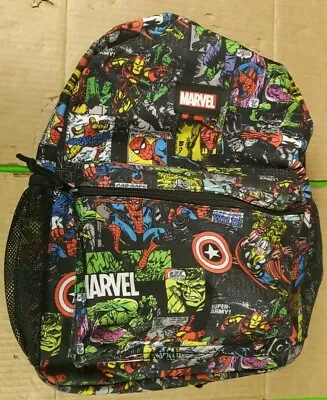 Marvel Comics Avengers Kids Black School Backpack Student Bookbag Travel Bag • $29.50