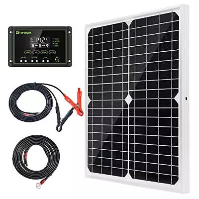 Topsolar Solar Panel Kit 20W 12V Monocrystalline With 10A Solar Charge  • $37.87