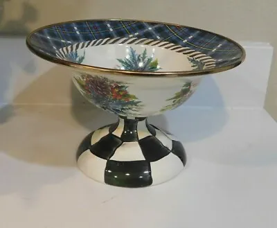 Mackenzie-child's Highbanks Small Enamel Compotecourtly Check Base new • $129.50