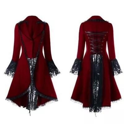 Coats Punk Brocade Jacket Steampunk Long Gothic Women Retro Rave Victorian Dress • $20.90