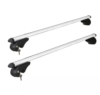 Universal Car Roof Racks Pod Cross Bars Aluminium Adjustable 123cm Sliver • $93.02