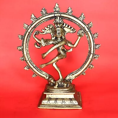 Lord Shiva Nataraja Statue Figurine Vintage Figure Handcrafted Brass Sculpture • $42.75