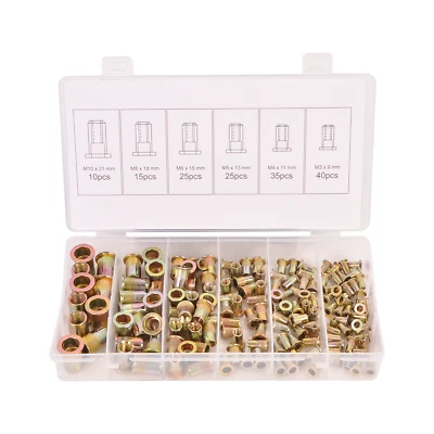 $21.99 • Buy 150PC Rivet Nut Nutsert Assortment Tool Thread Insert Set Kit M3 M4 M5 M6 M8 M10