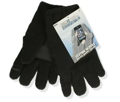 Men's Texting Gloves Black Polar Fleece  Polar Essentials 4 Sizes To Choose • $12.99