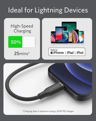 $69.99 • Buy Anker PowerLine III Flow USB-C To Lightning Cable (6ft/1.8m) â White