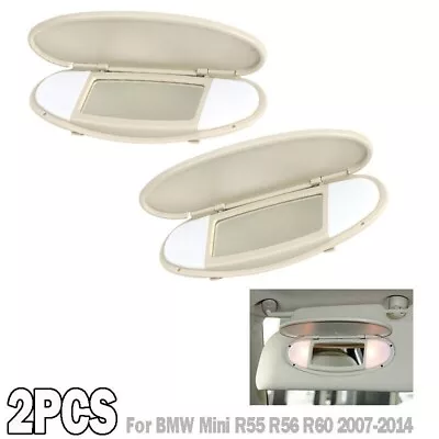 2x Beige Sun Visor Vanity Mirror Cover For BMW Mini Cooper R55 R56 R60 2007-2014 • $33.99