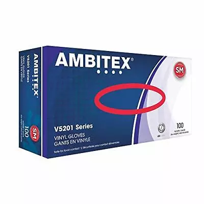 Ambitex V5201 Vinyl Gloves Small Clear Box Of 100 • $9.95