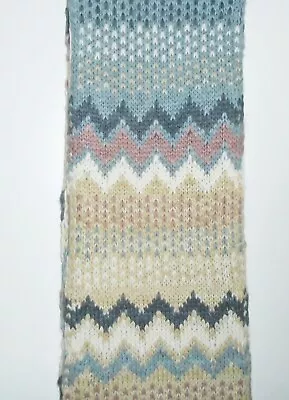 White Stuff Laurie Chunky Scarf Oatmeal Beige Grey Blue Shawl New Tags BNWT • £29.95