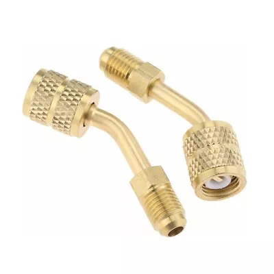 2X 45° Angle R410a Adapter 5/16  Female X 1/4  Male SAE For Mini Split HVAC N823 • $8.99