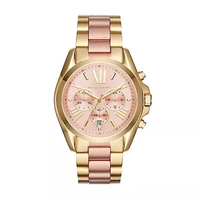 Womens Wristwatch MICHAEL KORS BRADSHAW MK6359 Chrono Stainless Steel Golden • $201.24