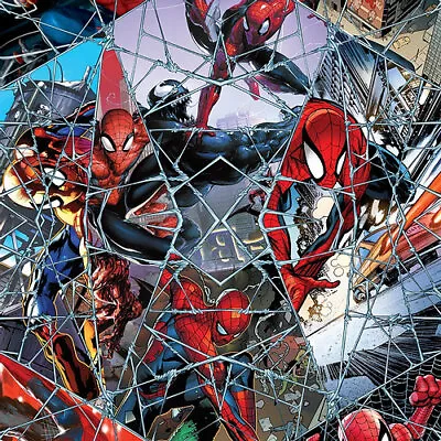 Marvel Spiderman Comic Web Mosaic - Cotton Fabric Material - Digitally Printed • £8.50