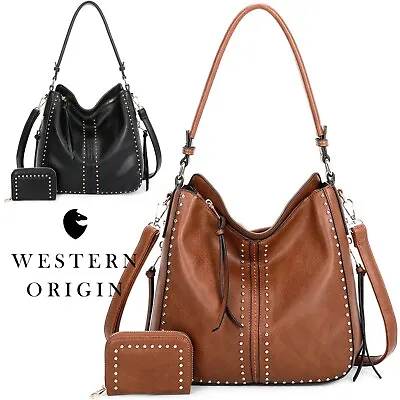 Concealed Carry Hobo Crossbody Purse Leather Shoulder Bag Women Handbag Wallet • $39.95