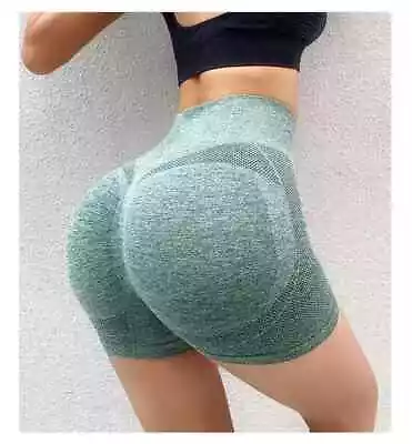 Women' High Waist Cycling Running Gym Butt Lift Yoga Stretchy Shorts Pants • £5.69