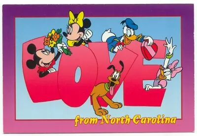 Love From North Carolina Mickey Unlimited Collection Disney Postcard • $1.99