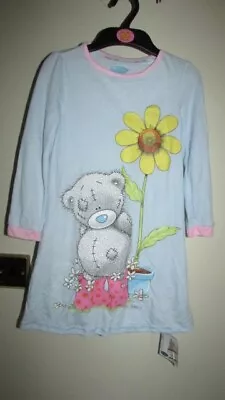 Girls Blue Tatty Teddy With Sunflower Print Nightie From M&S Age 5-6yrsbnwt • £0.99