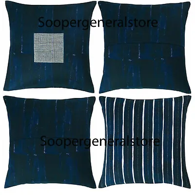 £2.99 • Buy Cushion Covers Pillow Cases Blue Crochet Ikea 100% Cotton 50 X 50cm / 20 X 20  