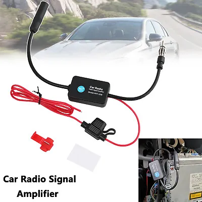 Car Auto Radio Antenna Strengthen Booster AM FM Aerial Splitter Signal Amplifier • £5.29