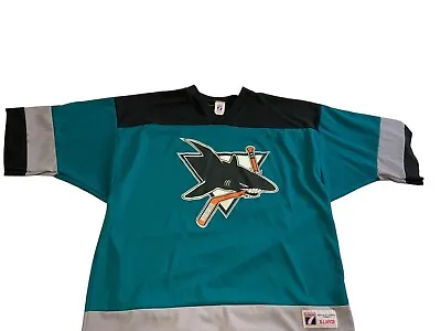 Vintage Logo 7 San Jose Sharks NHL Long Sleeve Jersey Adult XL • $36