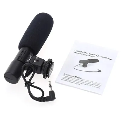 3.5mm Universal Microphone External Stereo Mic For DSLR Camera Camcorders MIC-01 • £12.91