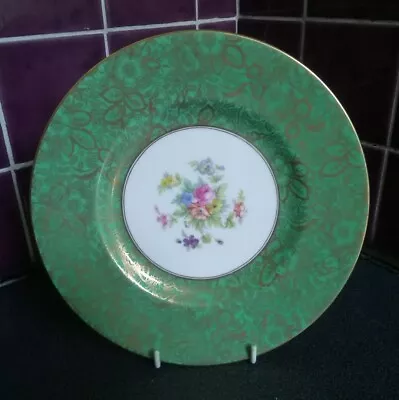 £9.95 • Buy VINTAGE MINTON BROCADE GREEN BONE CHINA MADE IN ENGLAND CABINET PLATE 23cm