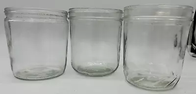 3 Clear Vintage Glass Jars - 5.5  Tall X 4.5  Dia. • $6.80