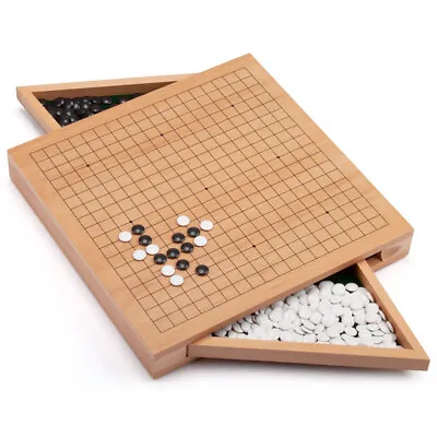 12-Inches Wooden Go Board Game Set With Drawers Goban Game Board With Stones • $34.98