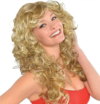 70's Bombshell Wig Feathered Fancy Dress Up Halloween Adult Costume Accessory • $21.85