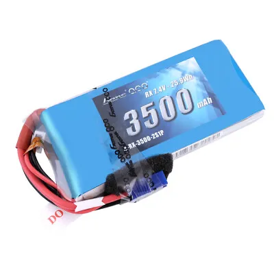 $30.95 • Buy Gens Ace 3500mAh 7.4V RX + TX 2S1P Lipo Battery Pack With JR And EC3 Plug