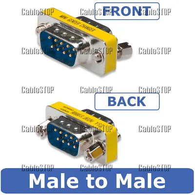 9 Pin RS232 Straight Serial Null Modem Male And Female Data Computer PC Cable • £3.25