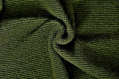 £7.99 • Buy Olive Green Melange Luxury Ribbed Knit Boiled Wool & Cashmere Made In Italy C121