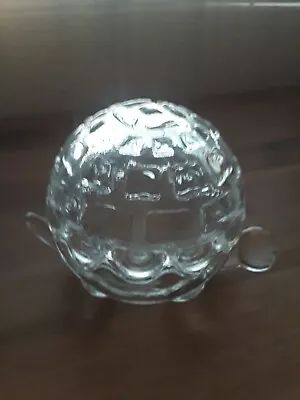 Vtg Anchor Hocking Clear Pressed Heavy Glass Turtle Trinket Lidded Candy Dish  • $8