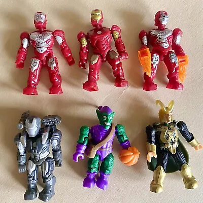 Six Rare Marvel Mega Bloks Figures - Iron Man Loki War Machine Green Goblin • £18