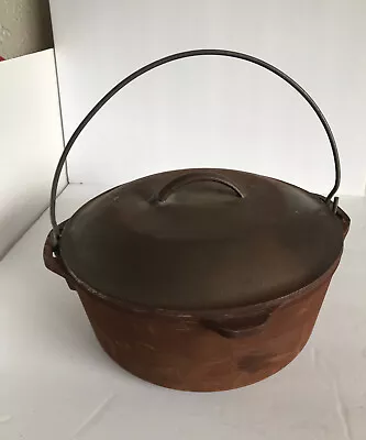 Vintage Cast Iron Bean Pot W/Handle Lid Dutch Oven NO. 8 MADE IN USA 10 5/8  • $34.99