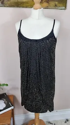 H&m Versace Black Gold Studded Dress Low Back Detail Size Uk 8 • $39.15