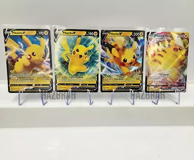 (4) Pikachu Black Star Promo Cards Pokemon TCG SWSH286 SWSH285 SWSH198 SWSH061  • $9.29