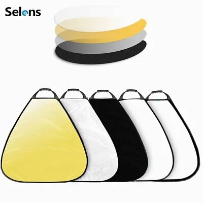 5 In 1 Photo Reflector Softbox Diffuser Collapsible Triangle Portable Panel 80cm • $23.96