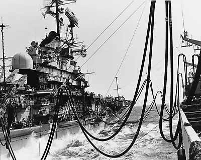 USS Camden Refuels Aircraft Carrier 1968 Photo USS Hancock South China Sea 8X10 • $7.99