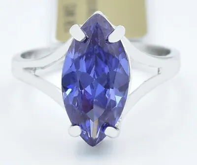 AAA TANZANITE 3.16 Cts  RING 10K SOLID WHITE GOLD - New With Tag • $0.99
