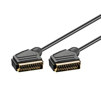 SCART Cable TV Lead Gold Plated Short 0.5m To Long 20m Superb Video Quality • £4.95
