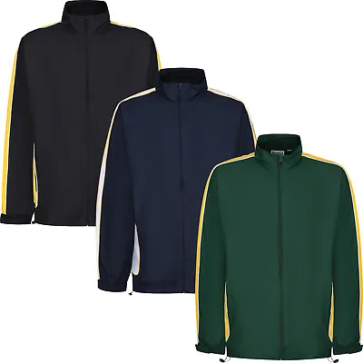 New Mens Track Top Zip Up Jacket Microfibre Breathable Running Tracksuit Coat • £7.99