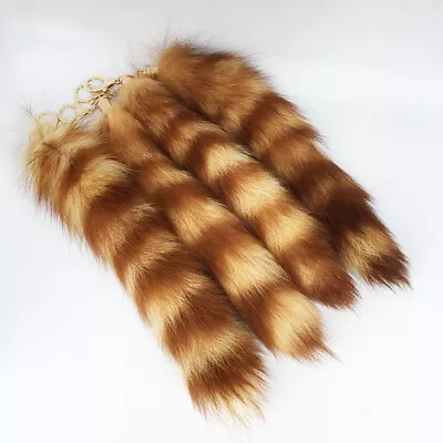 2pcs/5pcs/10pcs Real Natural American Raccoon Fur Tail Keyring Bag Purse Pendant • $40.98