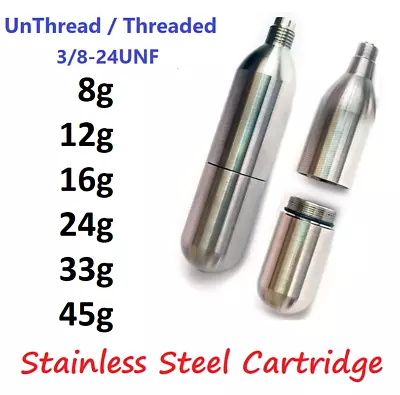 Refillable Co2 Cartridge 3/8-24UNF Threaded Rechargeable Reusable Gas Cylinder • £43.42