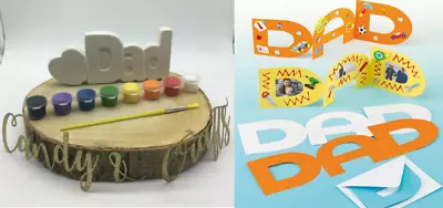 Paint Your Own Ceramic Freestanding Dad Word Pot And 3D Dad Card Fathers Day  • £6.50