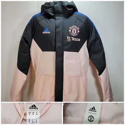 Manchester United Football Coat Player Issue Managers Coat Adidas UK Size Medium • £69.95