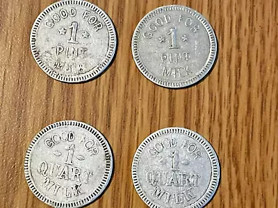 Lot 4  Vintage Metal TRADE TOKENS  C H Otto WINTHROP Minnesota Milk Coins • $14