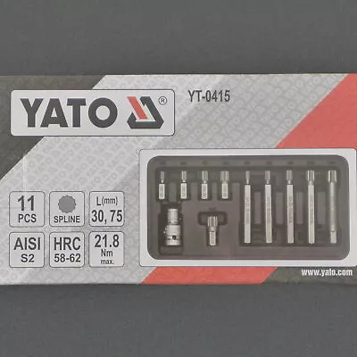 Yato Pro Spline Bit Set Socket Set 11tlg. S2 M5 M6 M8 M10 M12 YT-0415 • $35.19
