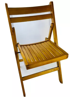 VTG 70s Mid Century Modern Aldo Jacober Bazzani Style Slat Wood Folding Chair • $87.99