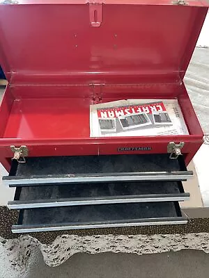 CRAFTSMAN Portable Tool Box 20.5  3-Drawer Red Heavy Duty Lockable • $55